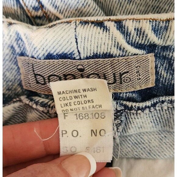 Bonjour Vintage 80s Acid Wash Pleated High Waist Jeans Womens Size 3 Blue - Picture 7 of 7